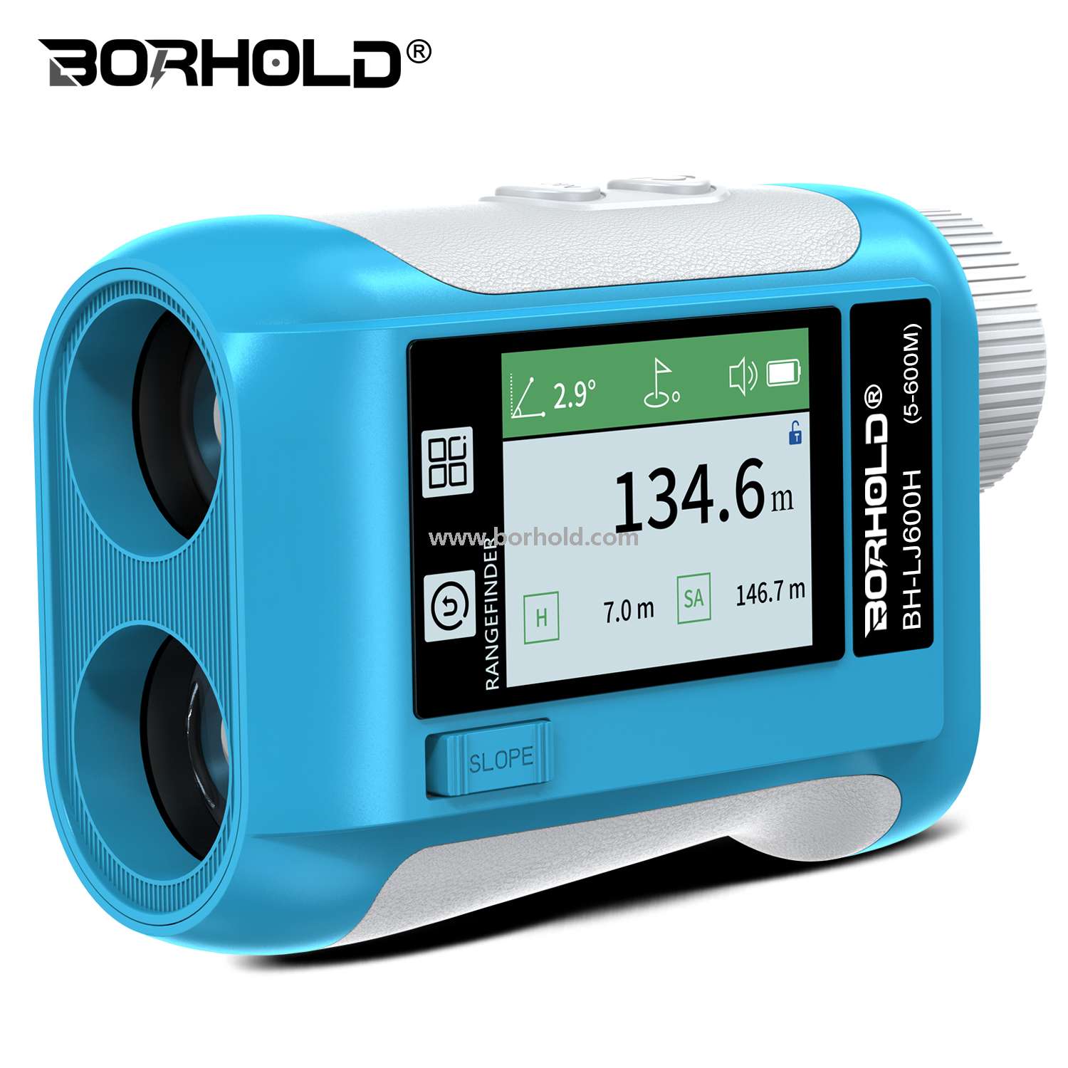 Borhold BH-LJ Series Rechargeable Laser Rangefinder with External Touch HD Color Screen, Slope Switch & 15 Measurement Modes