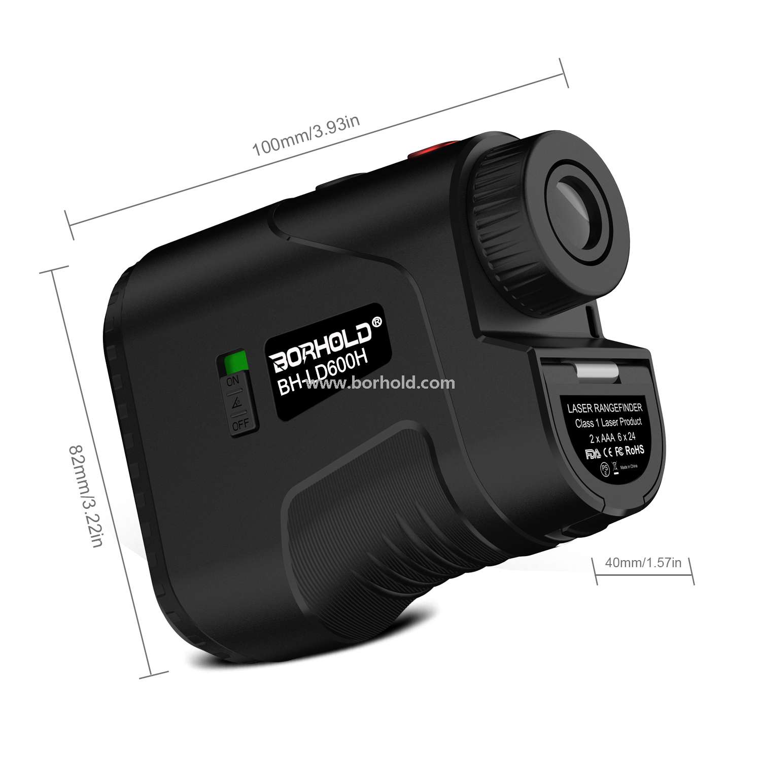 Borhold High Precision Laser Rangefinder, 6X Magnification Waterproof Range Finder with Pin Lock & Slope Mode for Golf Hunting Outdoor