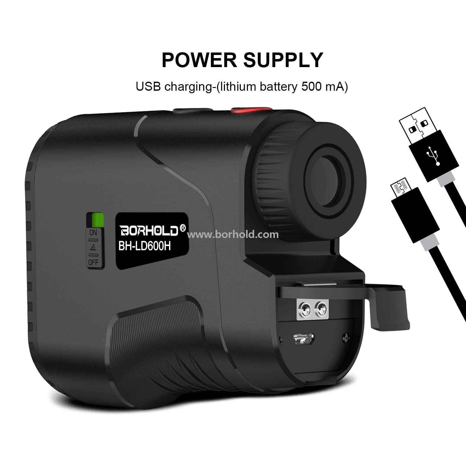 Borhold High Precision Laser Rangefinder, 6X Magnification Waterproof Range Finder with Pin Lock & Slope Mode for Golf Hunting Outdoor
