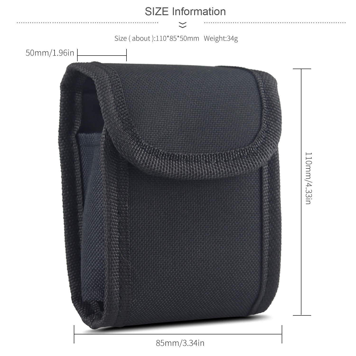 Borhold Golf Rangefinder Case, Portable Nylon Rangefinder Pouch with Hook-and-Loop Closure, Lightweight Protective Holder for Laser Rangefinder