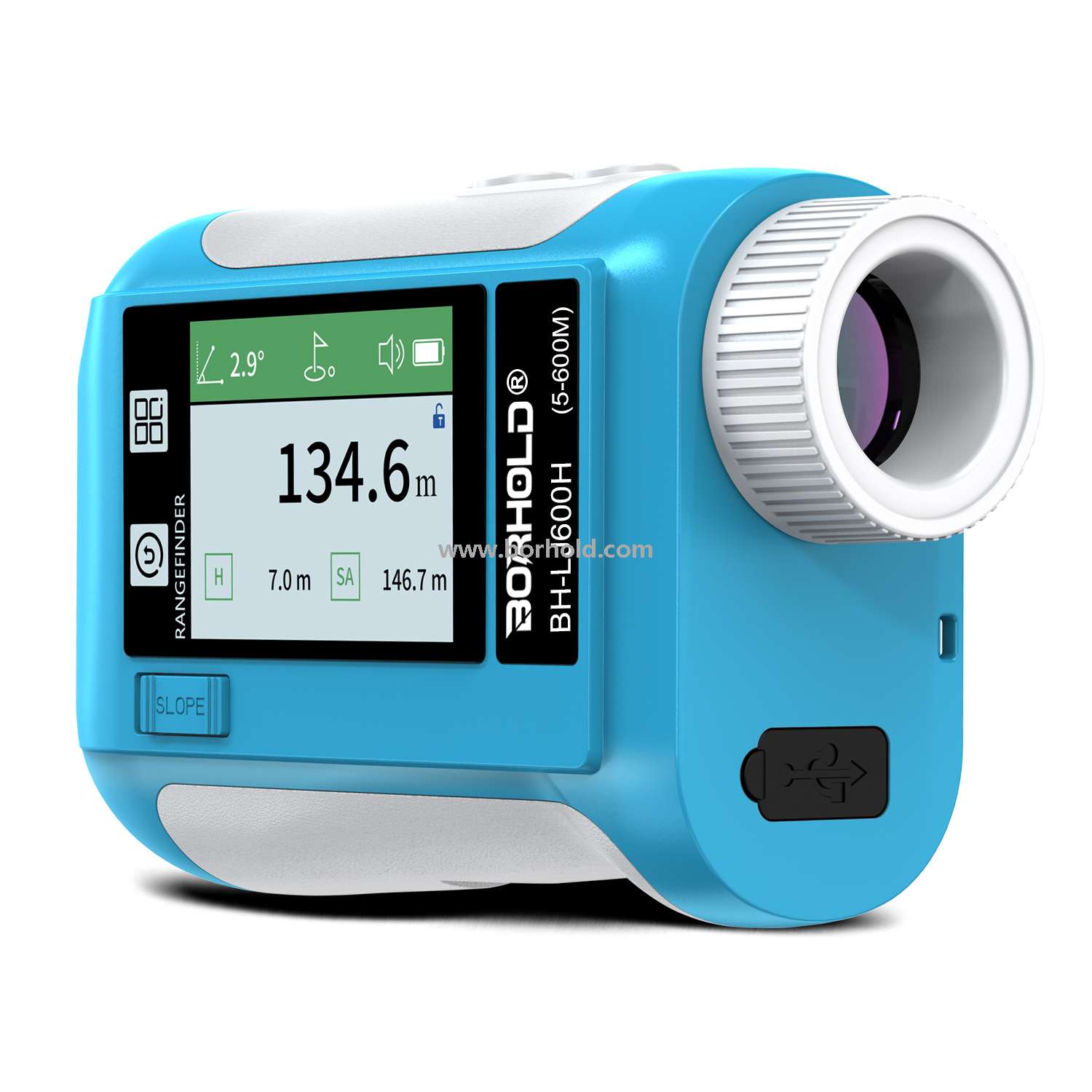Borhold BH-LJ Series Rechargeable Laser Rangefinder with External Touch HD Color Screen, Slope Switch & 15 Measurement Modes