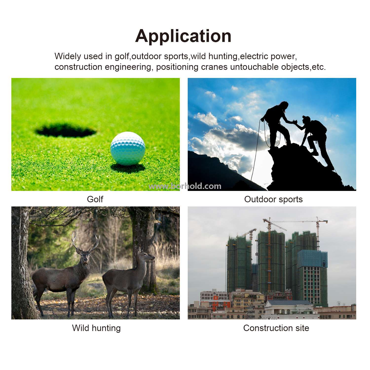 Borhold High Precision Laser Rangefinder, 6X Magnification Waterproof Range Finder with Pin Lock & Slope Mode for Golf Hunting Outdoor