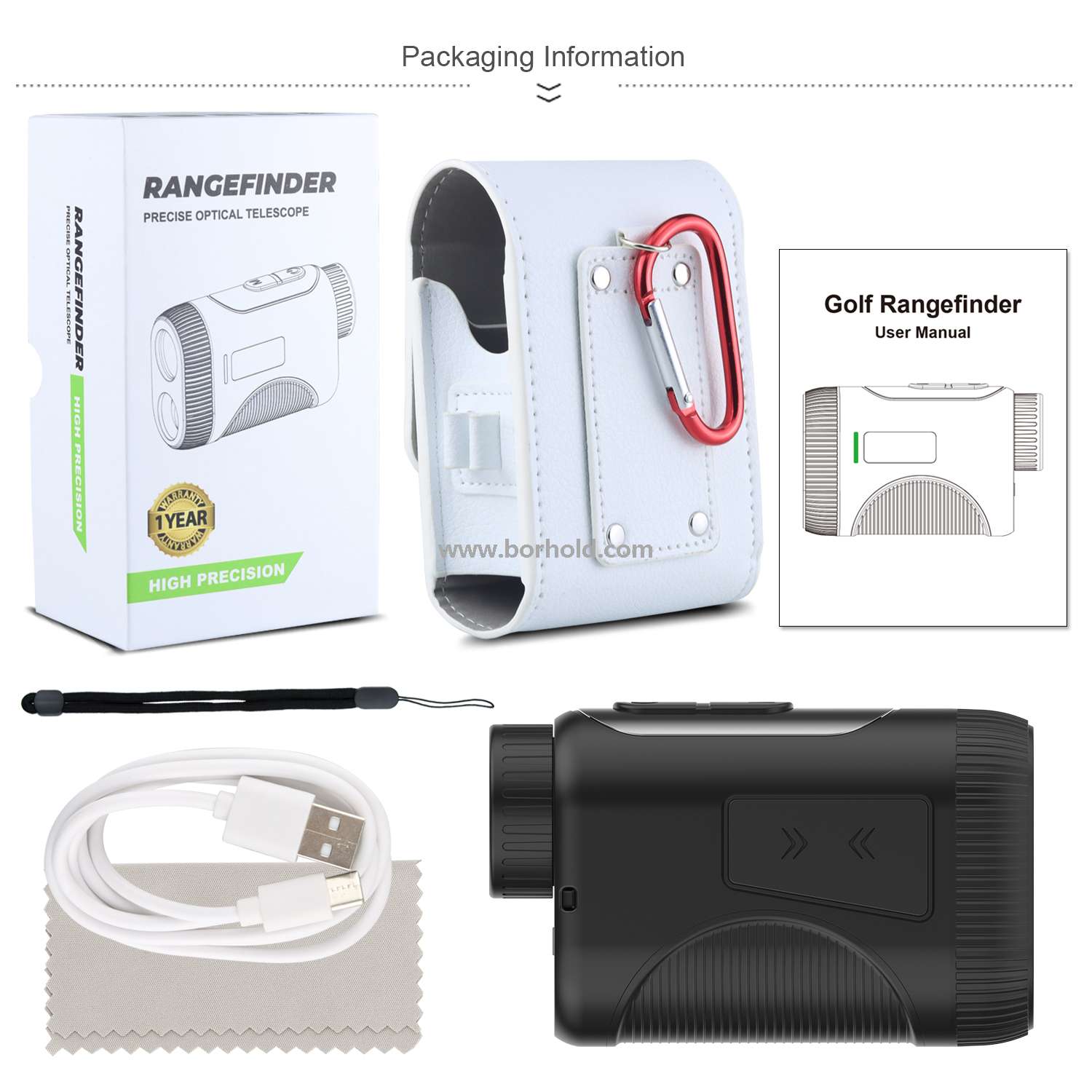 Borhold BH-LMA600H/800H/1000H/1200H Golf Laser Rangefinder with Slope & Pin Lock