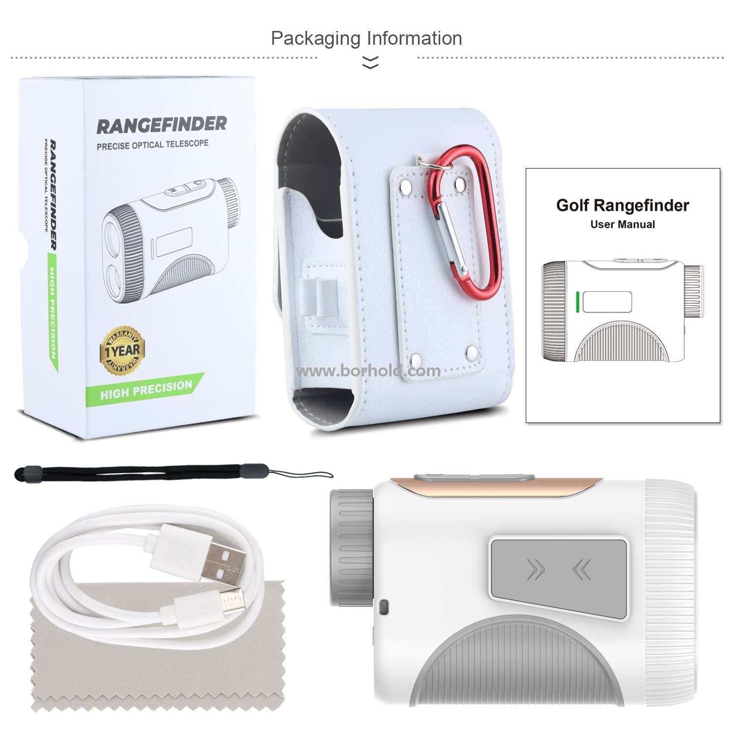 Borhold BH-LMA Series Golf Laser Rangefinder with Slope, Pin Lock & Magnetic Mount