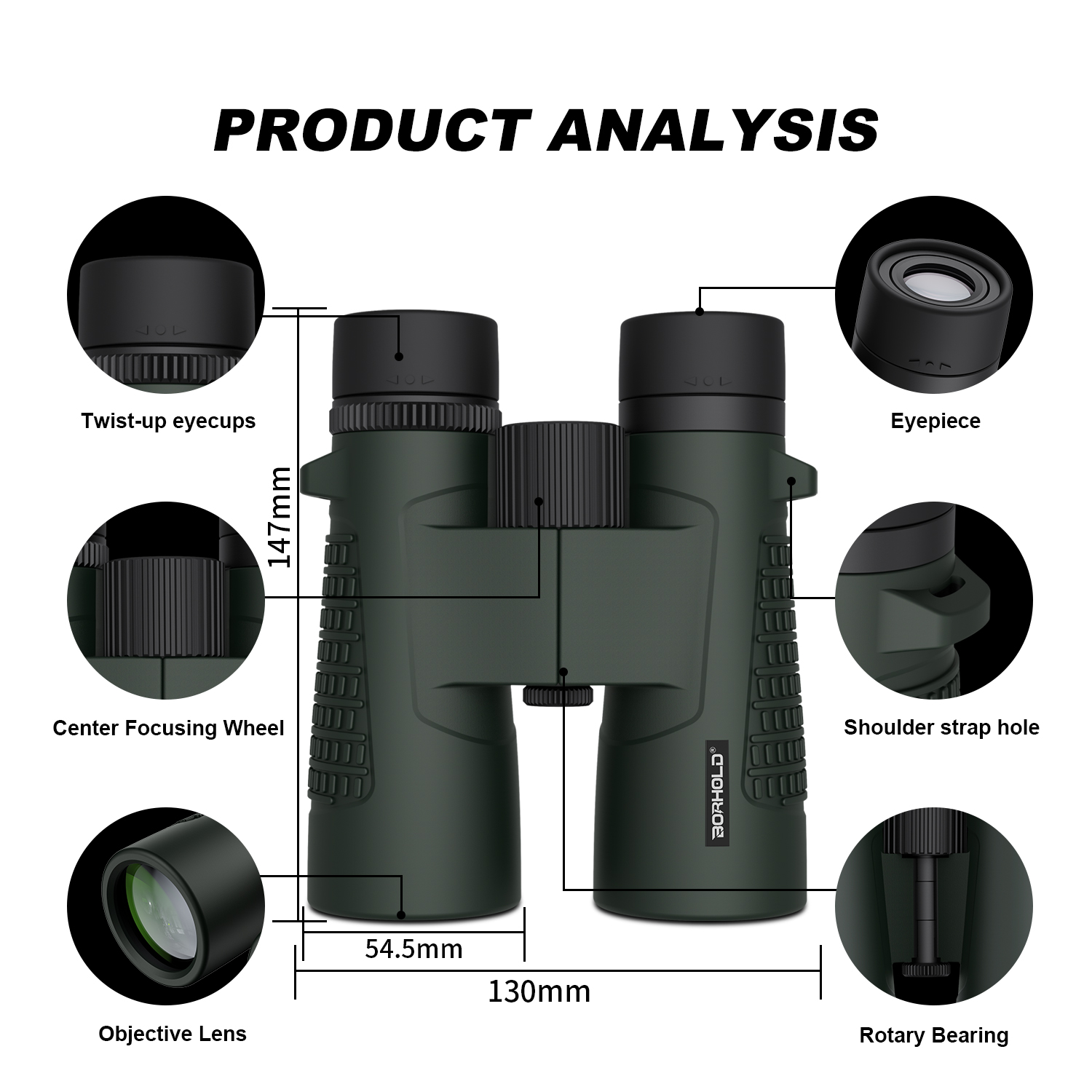 Borhold 8X42 HD binoculars