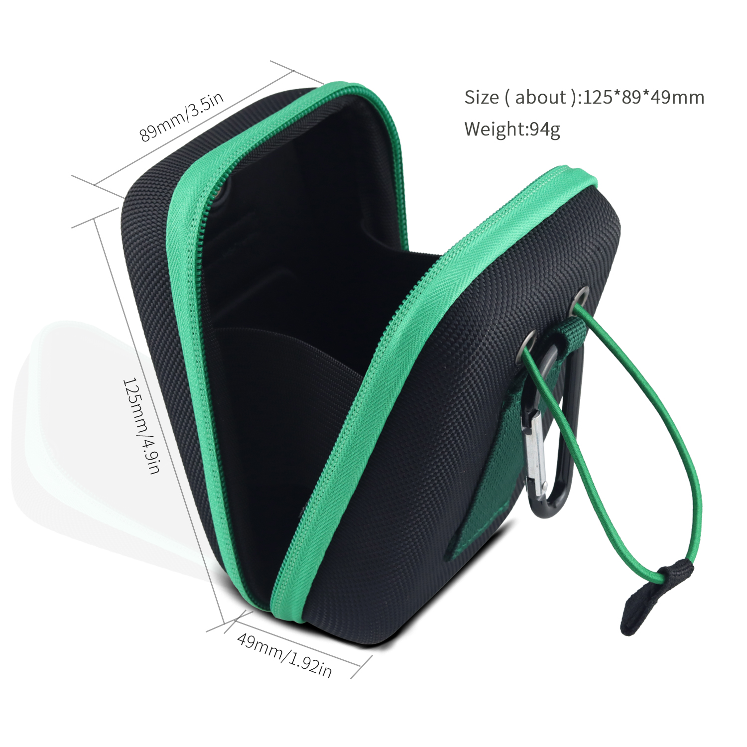 Borhold Golf Rangefinder Storage Bag – Shockproof EVA Protective Case with Magnetic Snap Buckle, Carabiner Hook Loop, Lightweight & Portable Pouch for Golf Rangefinders