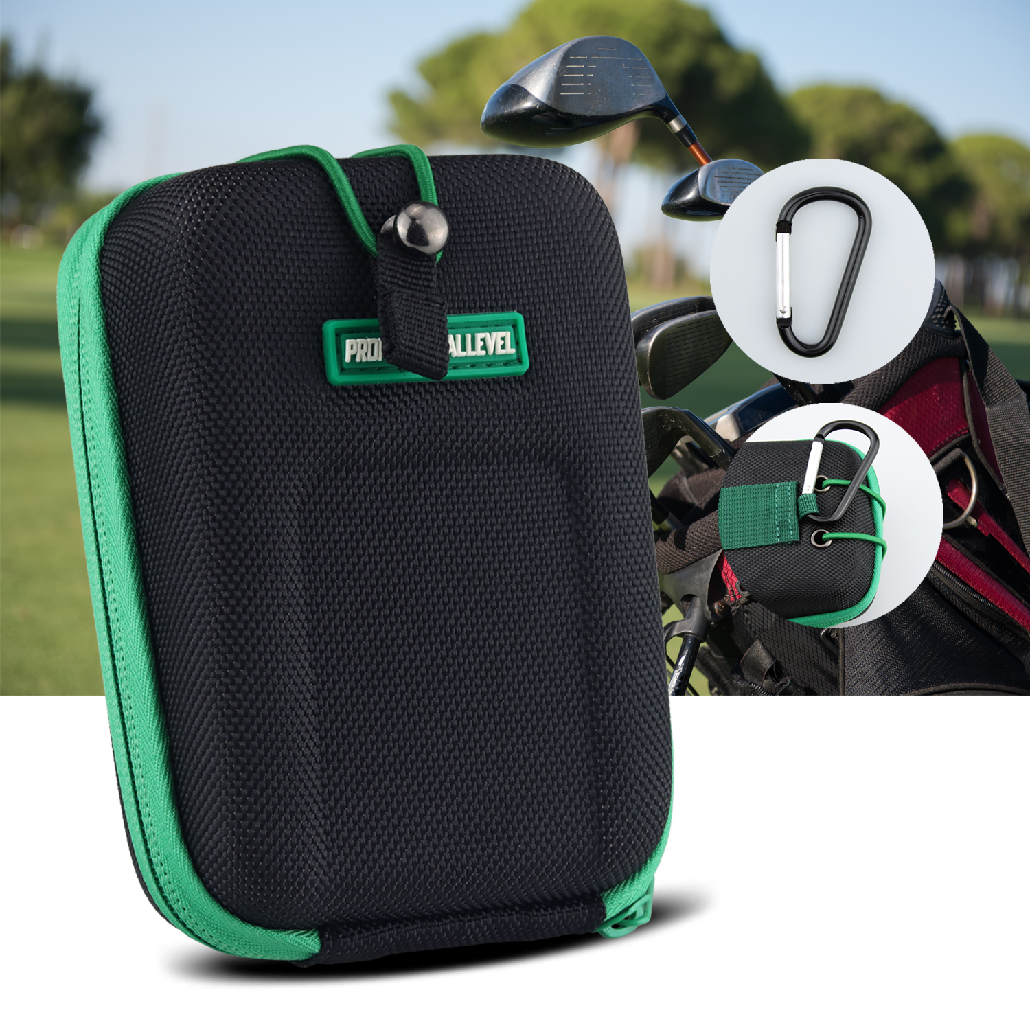 Borhold Golf Rangefinder Storage Bag – Shockproof EVA Protective Case with Magnetic Snap Buckle, Carabiner Hook Loop, Lightweight & Portable Pouch for Golf Rangefinders