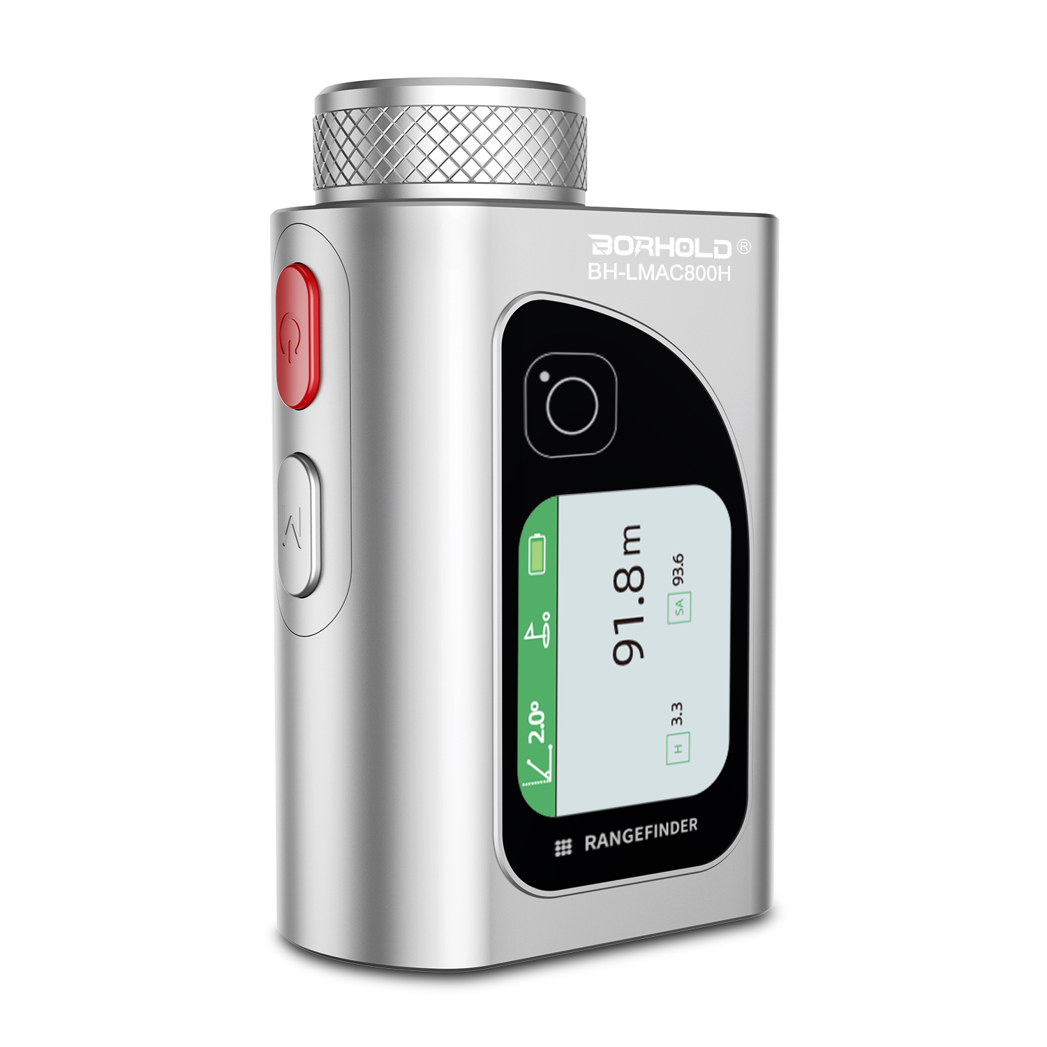 Borhold BH-LMAC600H Silver Golf Laser Rangefinder with Slope, Touch Color Screen, Flag Lock & Magnetic Mount