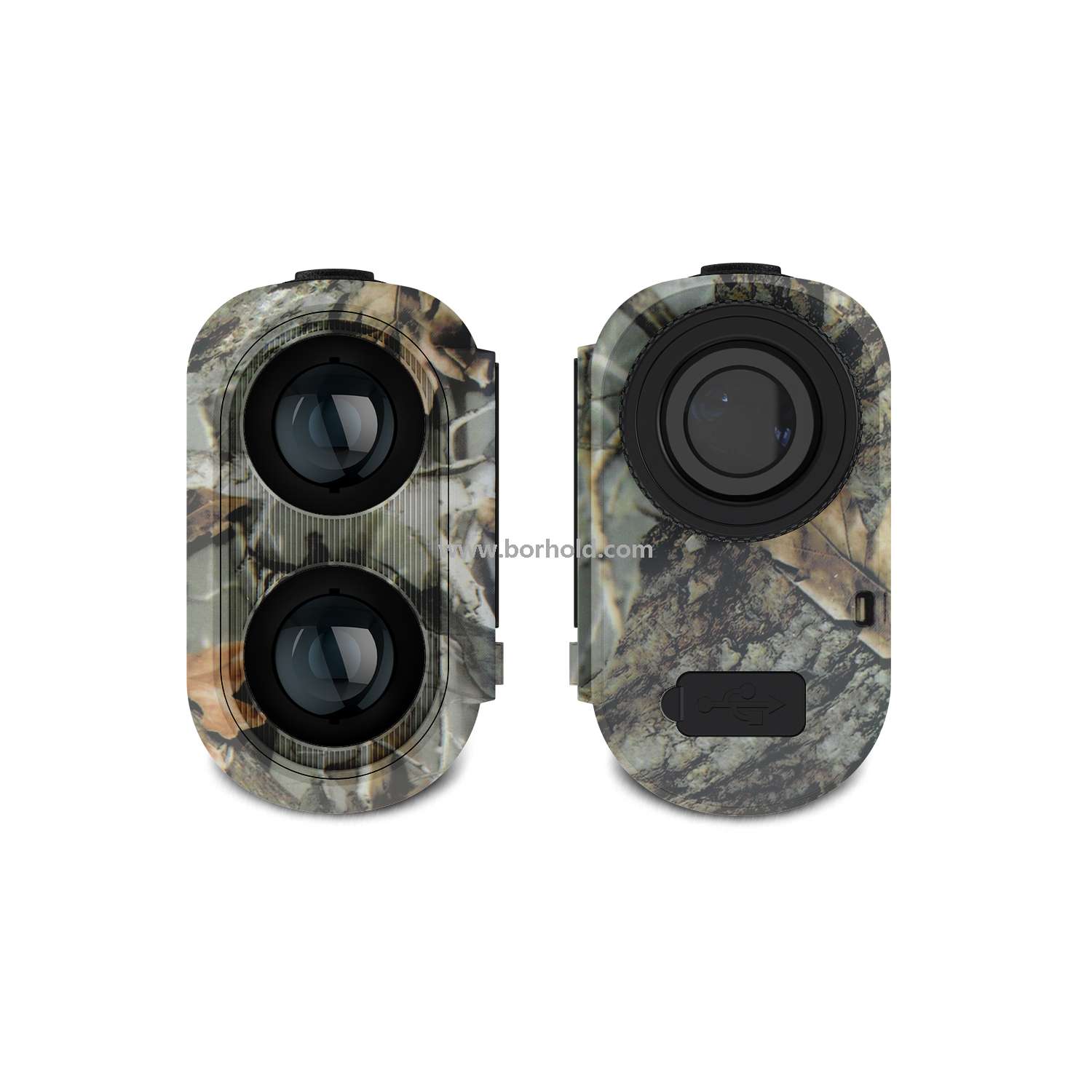 Borhold BH-LJ Series Camouflage Rechargeable Laser Rangefinder, 6.5X Magnification, External Touch HD Color Screen with Slope Switch for Hunting & Golf