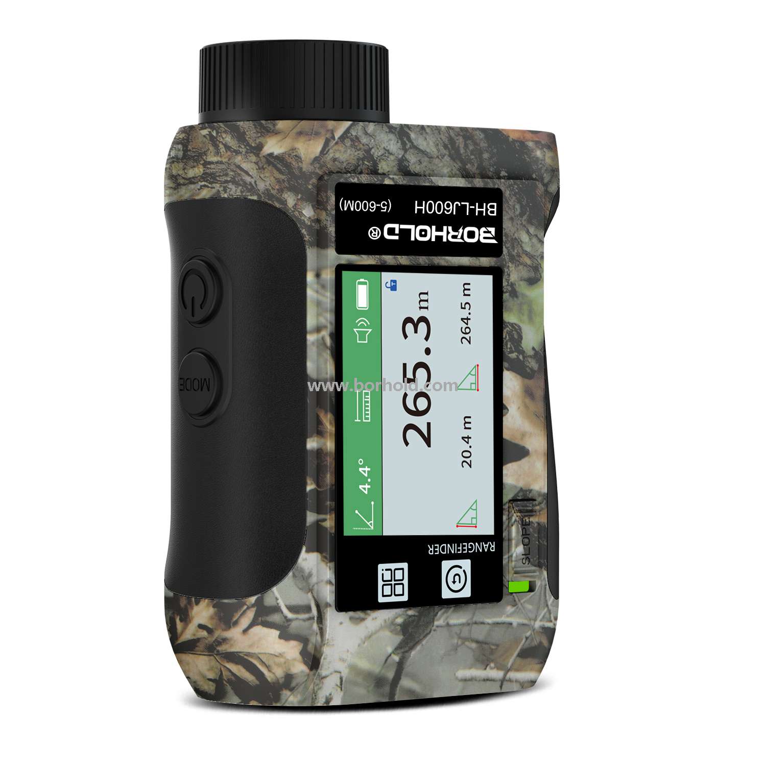 Borhold BH-LJ Series Camouflage Rechargeable Laser Rangefinder, 6.5X Magnification, External Touch HD Color Screen with Slope Switch for Hunting & Golf