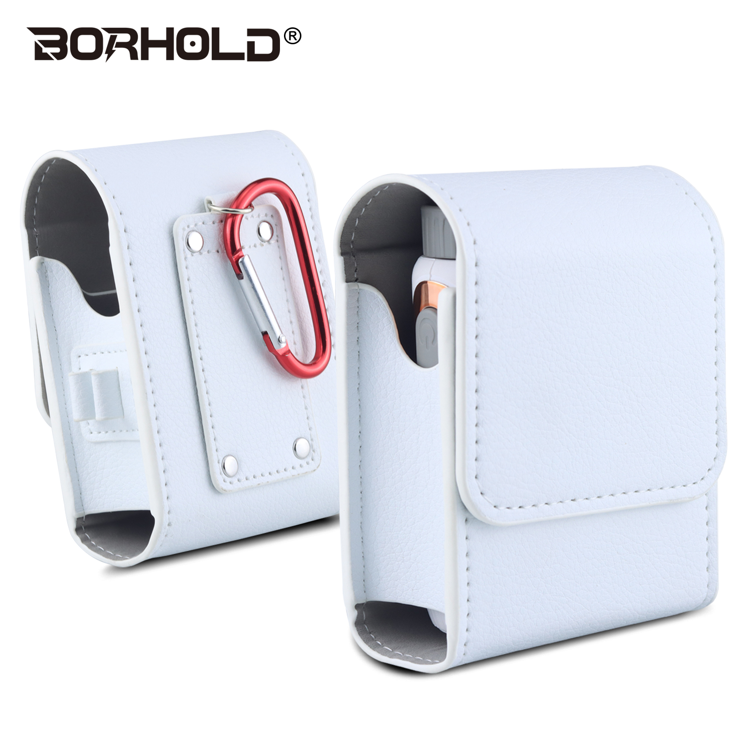 Borhold Golf Rangefinder Case, Magnetic Closure PU Leather Rangefinder Pouch with Golf Tee Holder, Belt Loop & Carabiner Clip, Portable Protective Rangefinder Holder for Laser Golf Rangefinder