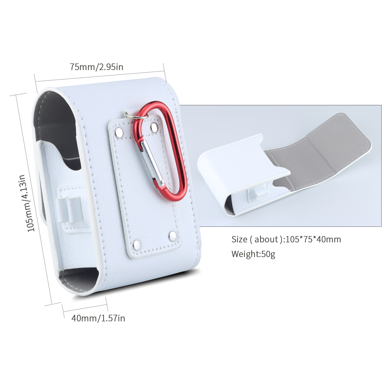 Borhold Golf Rangefinder Case, Magnetic Closure PU Leather Rangefinder Pouch with Golf Tee Holder, Belt Loop & Carabiner Clip, Portable Protective Rangefinder Holder for Laser Golf Rangefinder