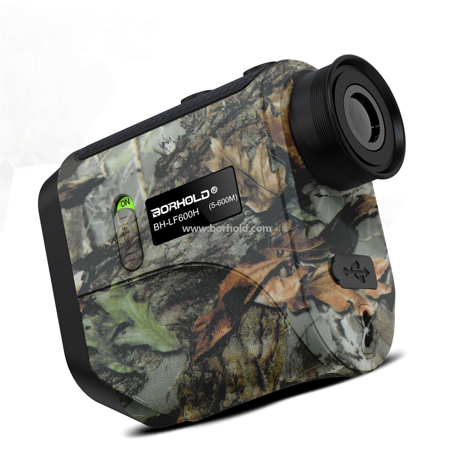 Borhold Camouflage Hunting Laser Rangefinder, Rechargeable Outdoor Laser Range Finder with Slope & Height Measurement