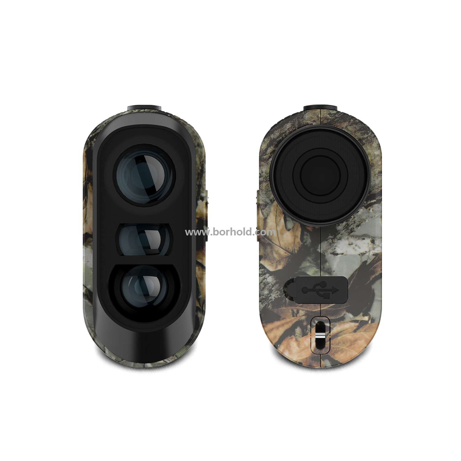 Borhold Camouflage Hunting Laser Rangefinder, Rechargeable Outdoor Laser Range Finder with Slope & Height Measurement