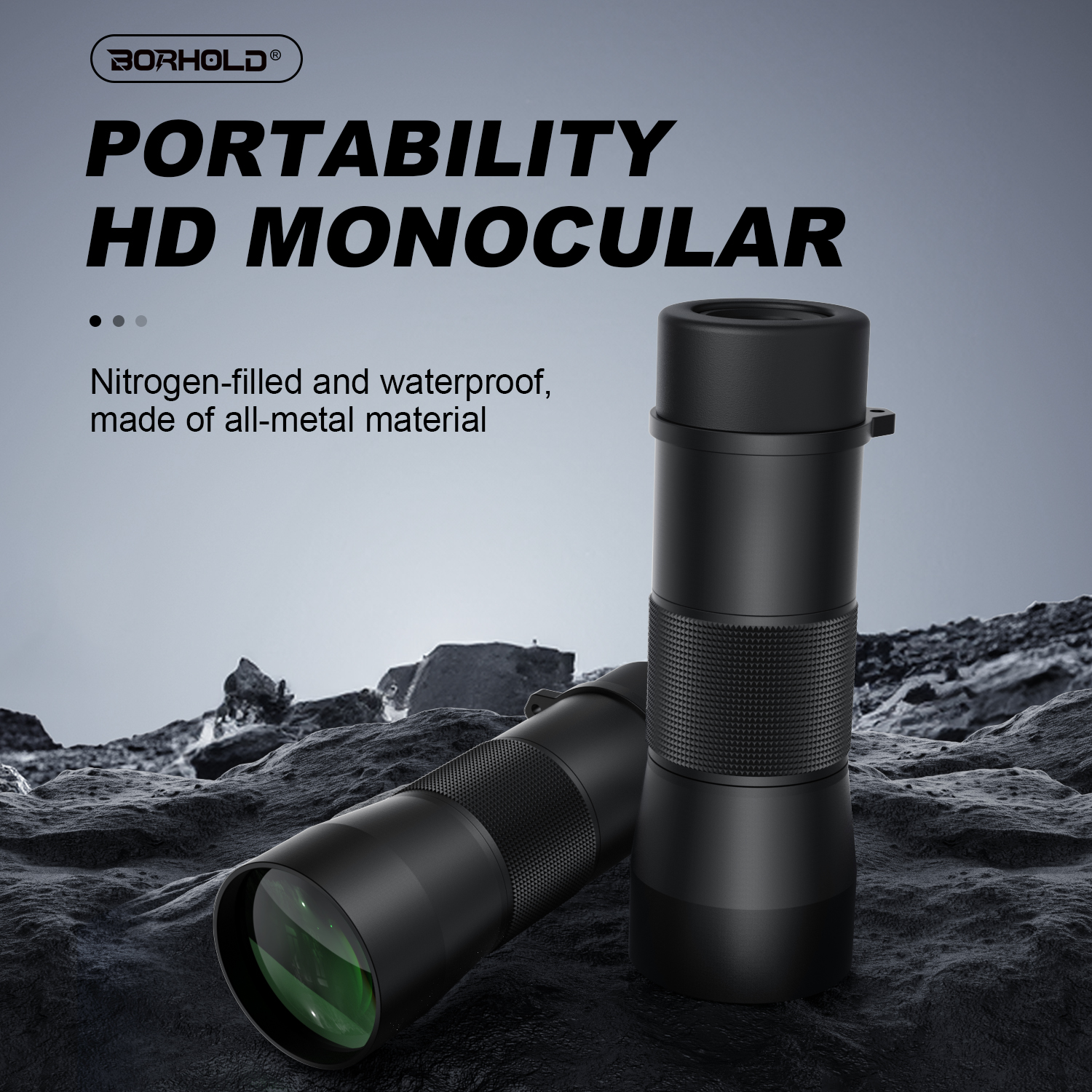Borhold 8X42 /10X42 HD All-Metal Monocular Telescope, IPX7 Waterproof Nitrogen Filled Portable Monocular