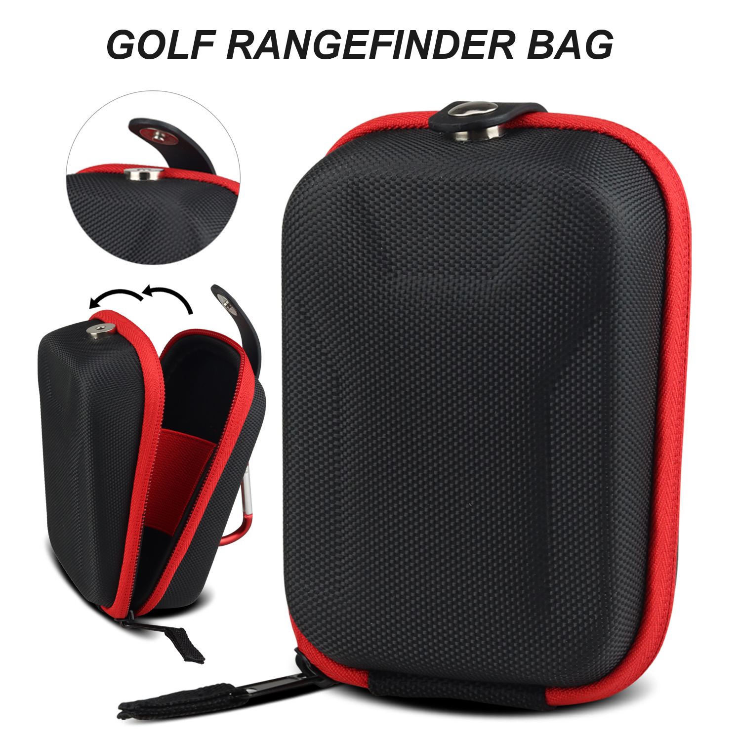 Borhold Magnetic Golf Rangefinder Case – Shockproof EVA Protective Pouch with Carabiner & Magnet Buckle
