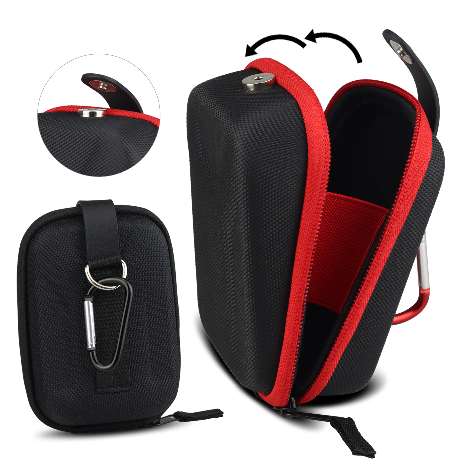 Borhold Magnetic Golf Rangefinder Case – Shockproof EVA Protective Pouch with Carabiner & Magnet Buckle