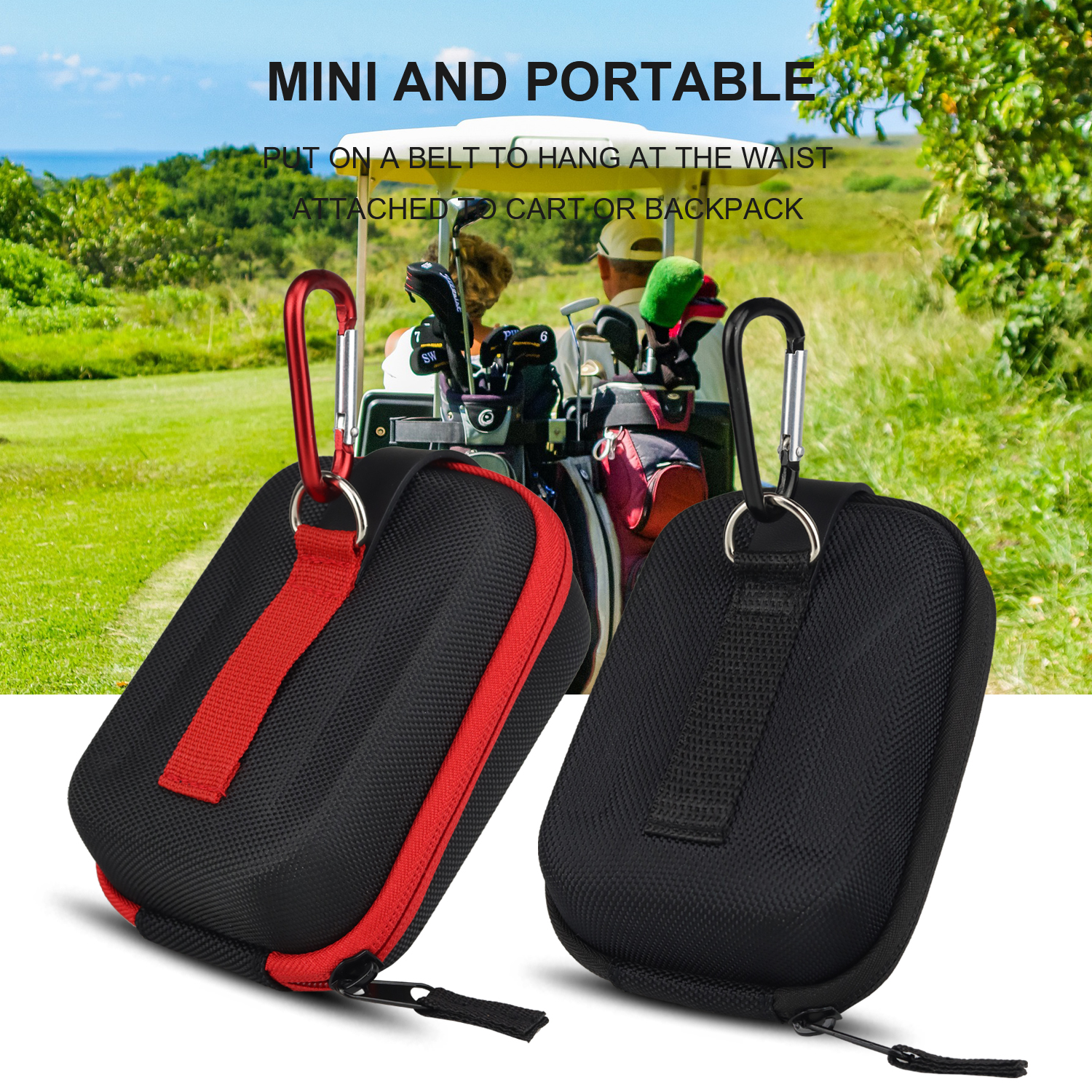 Borhold Magnetic Golf Rangefinder Case – Shockproof EVA Protective Pouch with Carabiner & Magnet Buckle