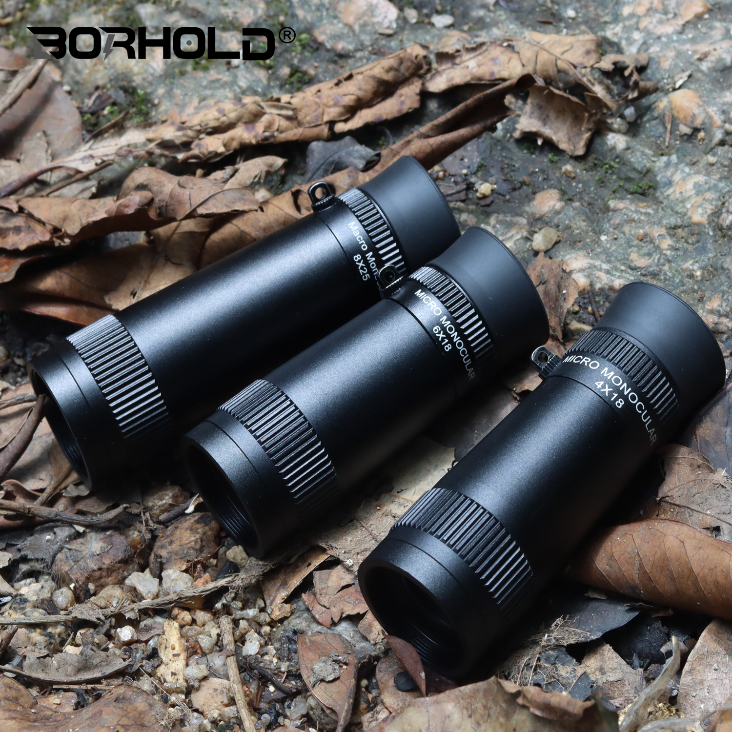 Borhold BH-TH Series Compact Macro Monocular Telescope, 4X18 /6X18 /8X25 All Metal Pocket HD Monocular